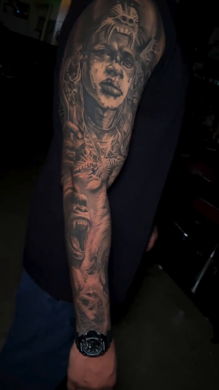 Tattoo by @crisp_ink — realism, black_and_grey