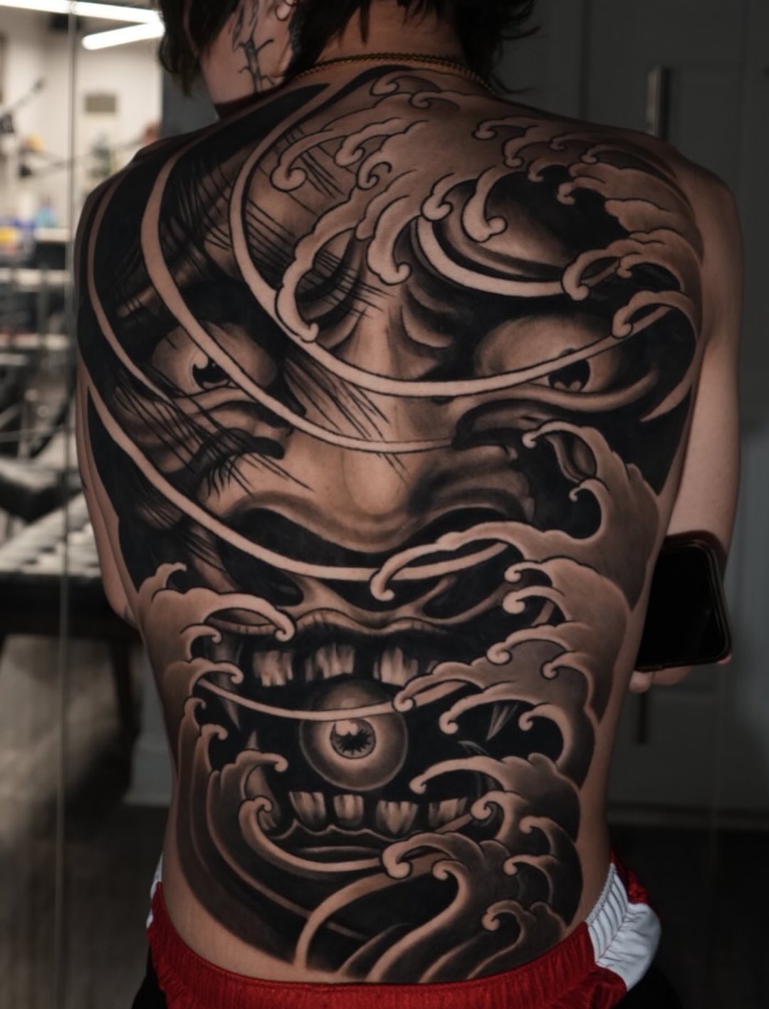 Tattoo by @tattsbyethan_ — japanese_irezumi, black_and_grey
