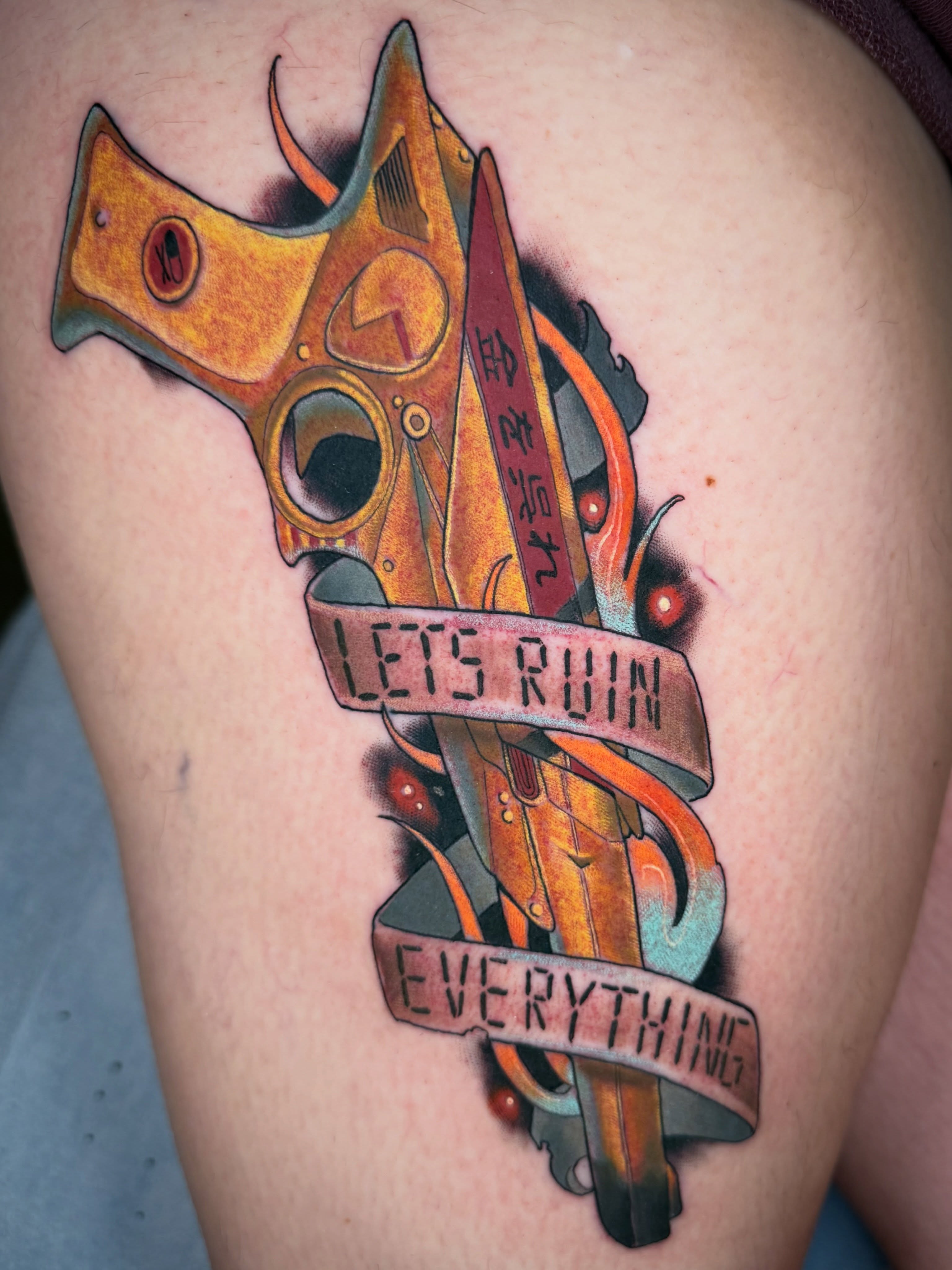 Tattoo by @tattoosbydingle — american_traditional, dotwork