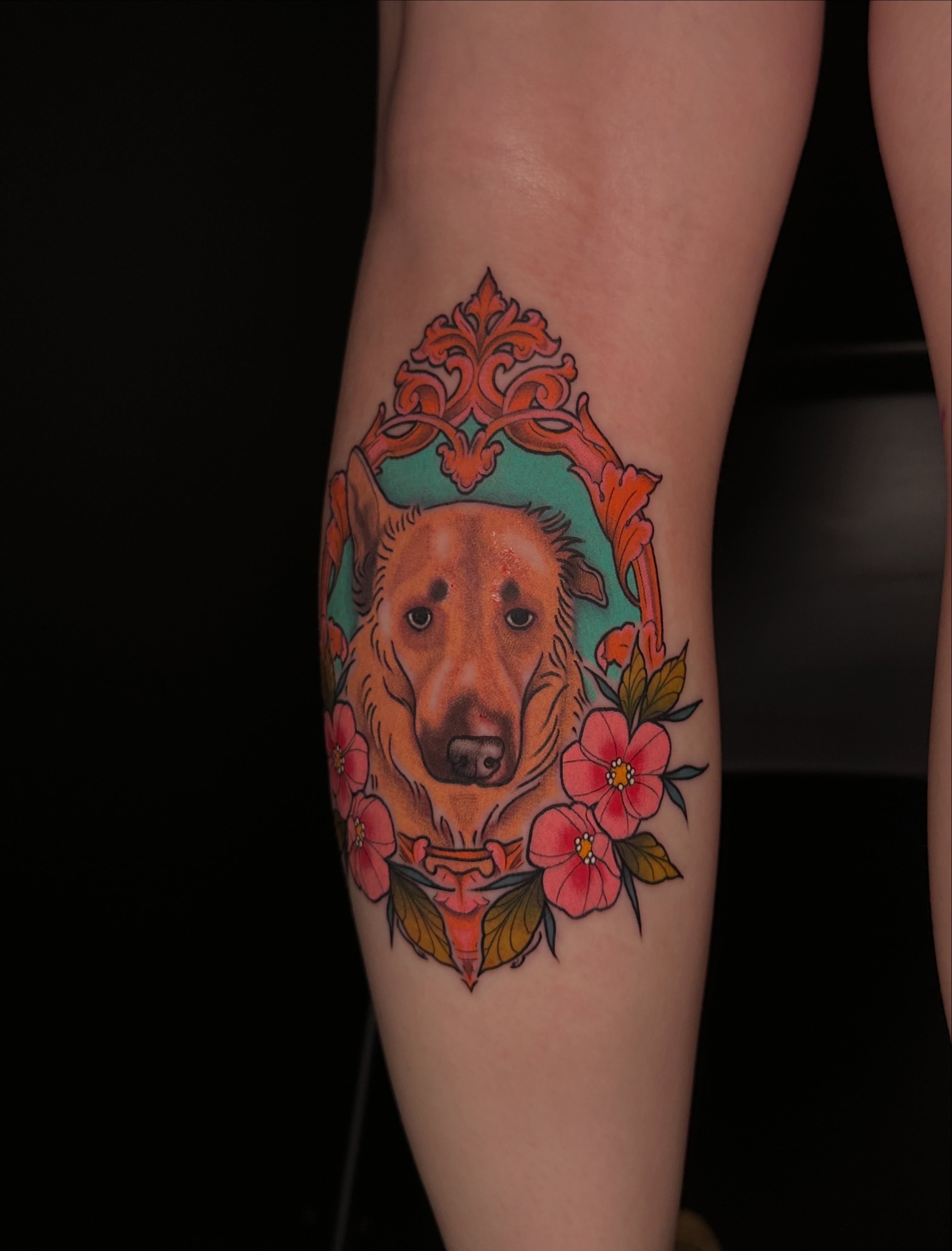 Dog portrait realism tattoo on the forearm by ⊹₊⟡⋆ 𝕵𝖔𝖎𝖊 ⊹₊⟡⋆