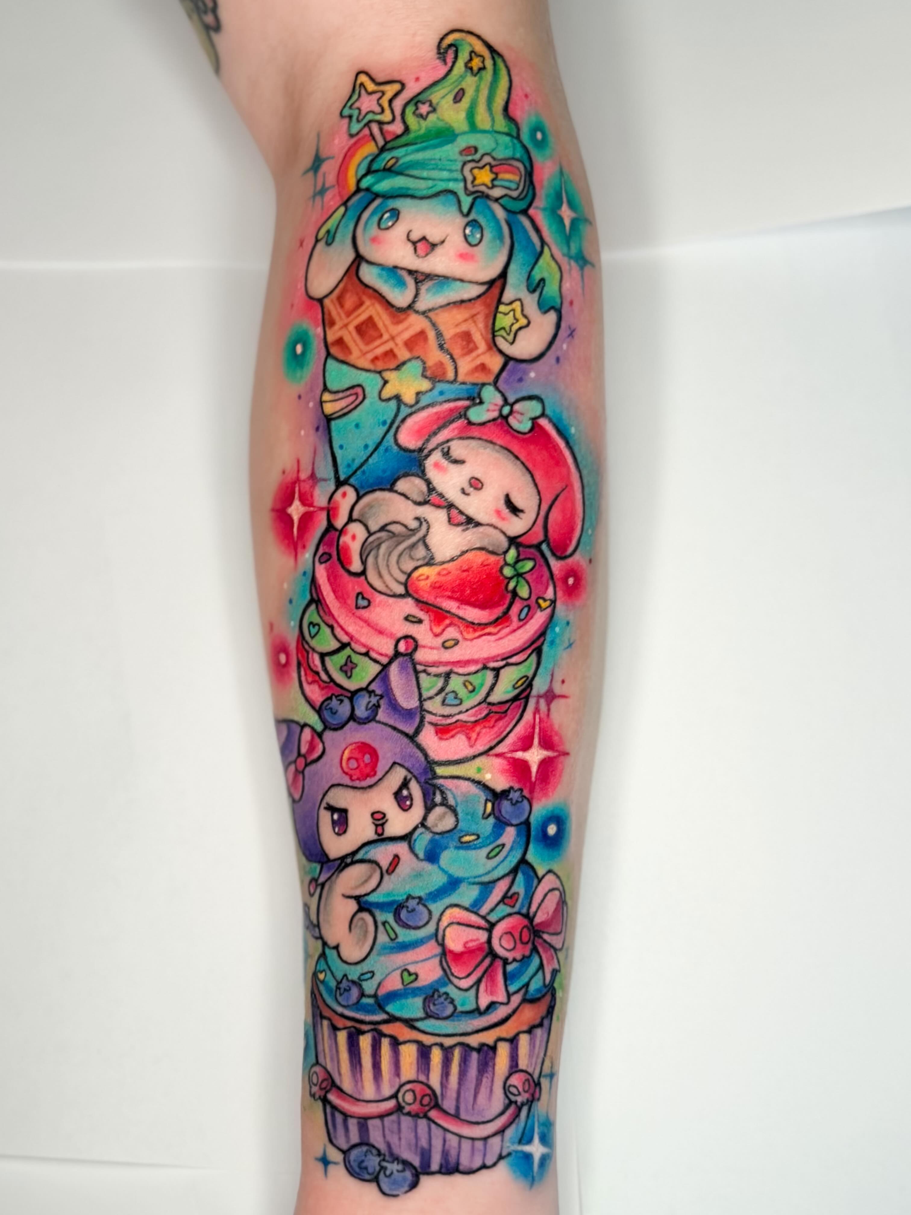 Tattoo by @nitelite.tattoos — watercolor, anime