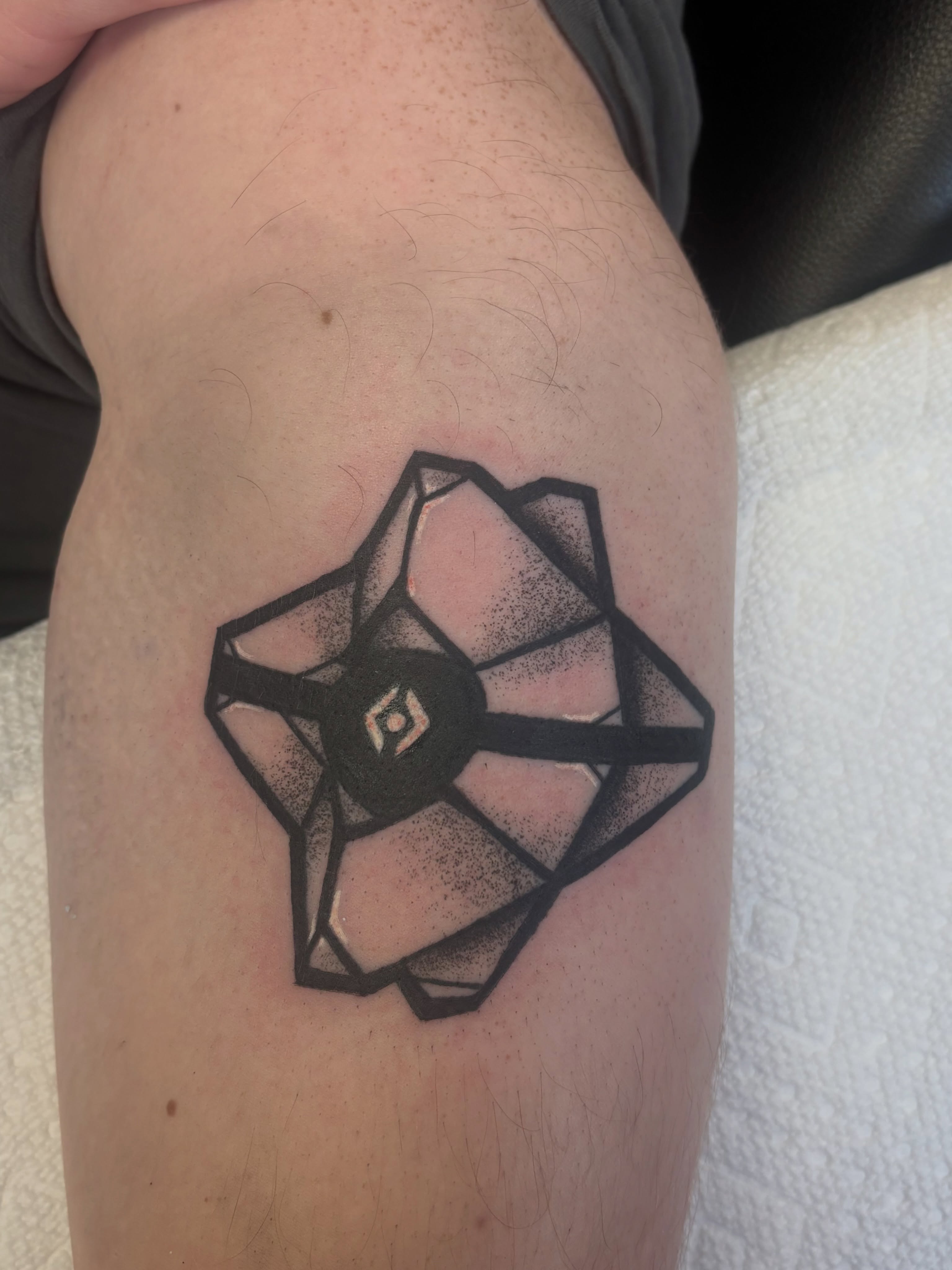 Tattoo by @victoria.crispo — dotwork, geometric