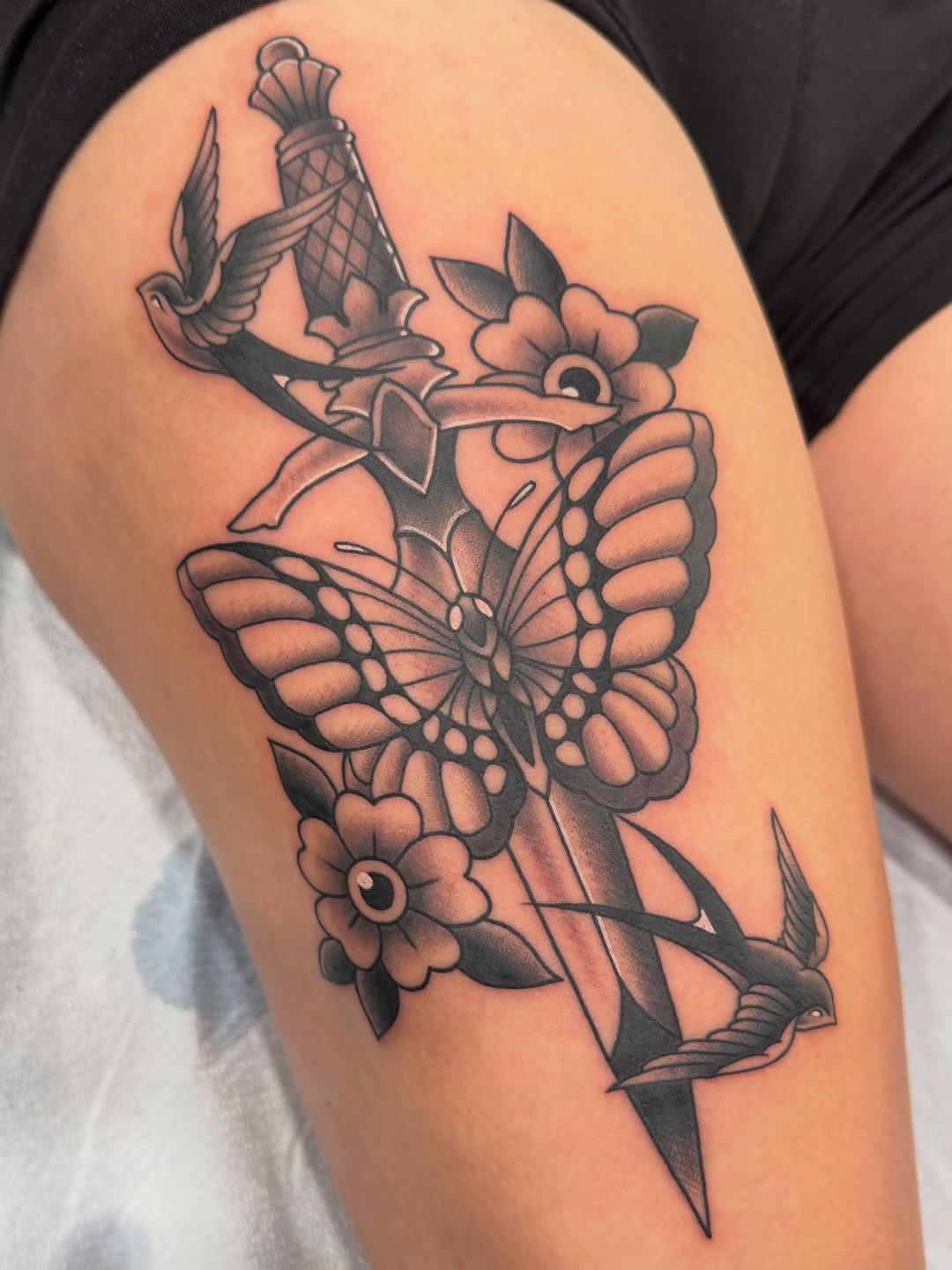 Tattoo by @jay13espinoza โ american_traditional, black_and_grey