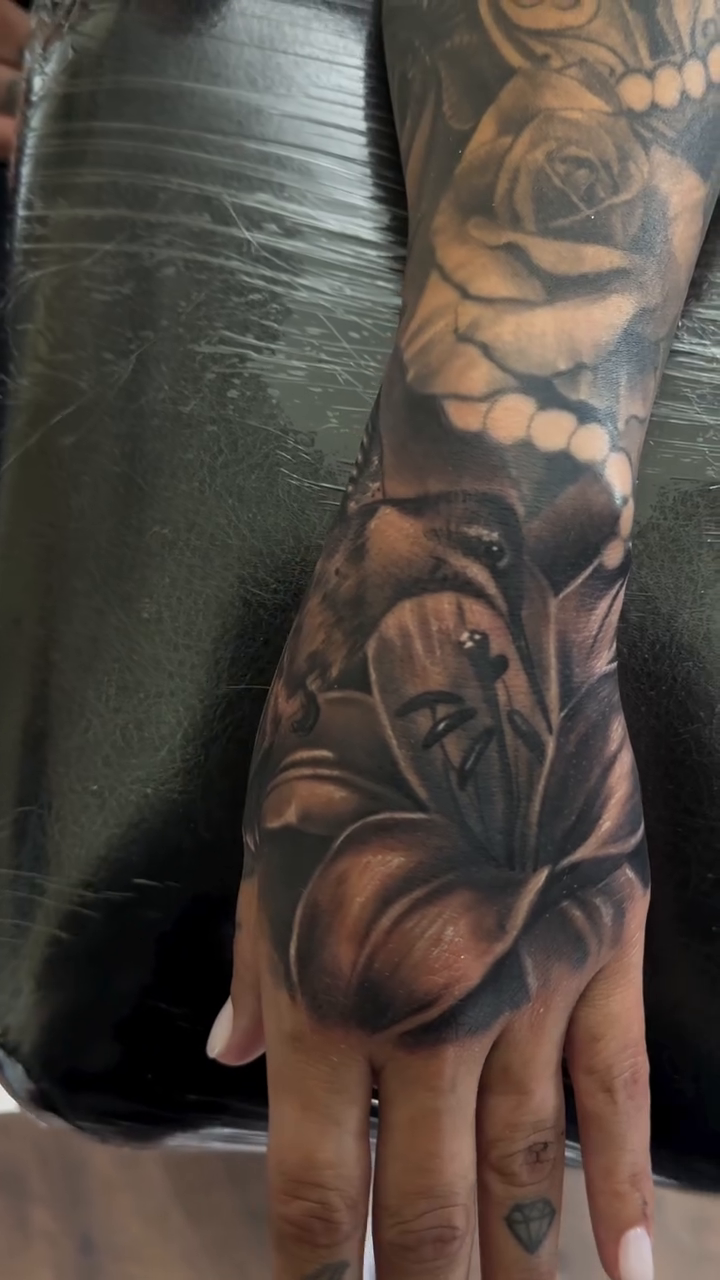 Tattoo by @babygirltat2 β realism, black_and_grey