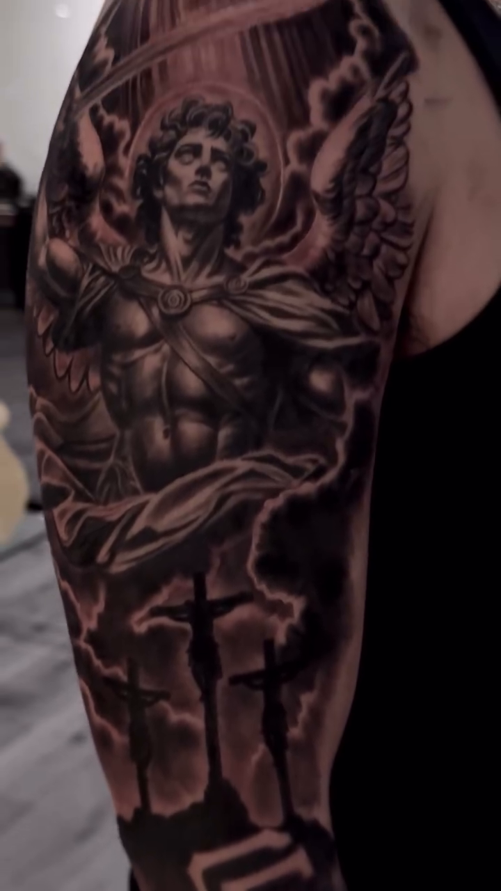 Tattoo by @_ambitiousdreamer β realism, black_and_grey