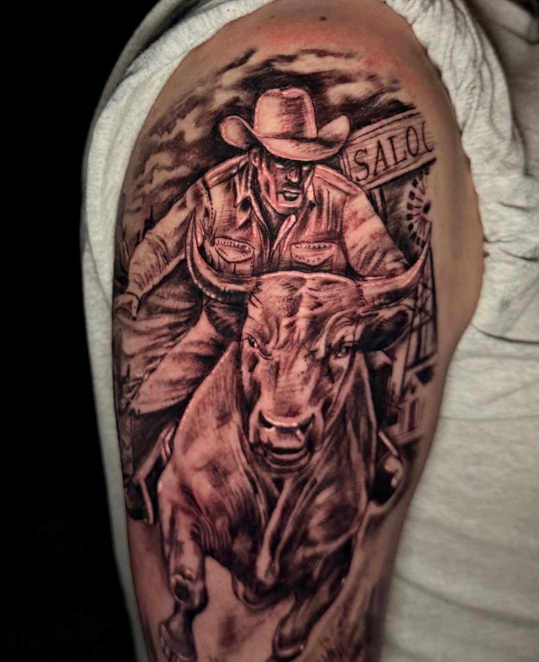 Tattoo by @tat2caps602 โ realism, black_and_grey