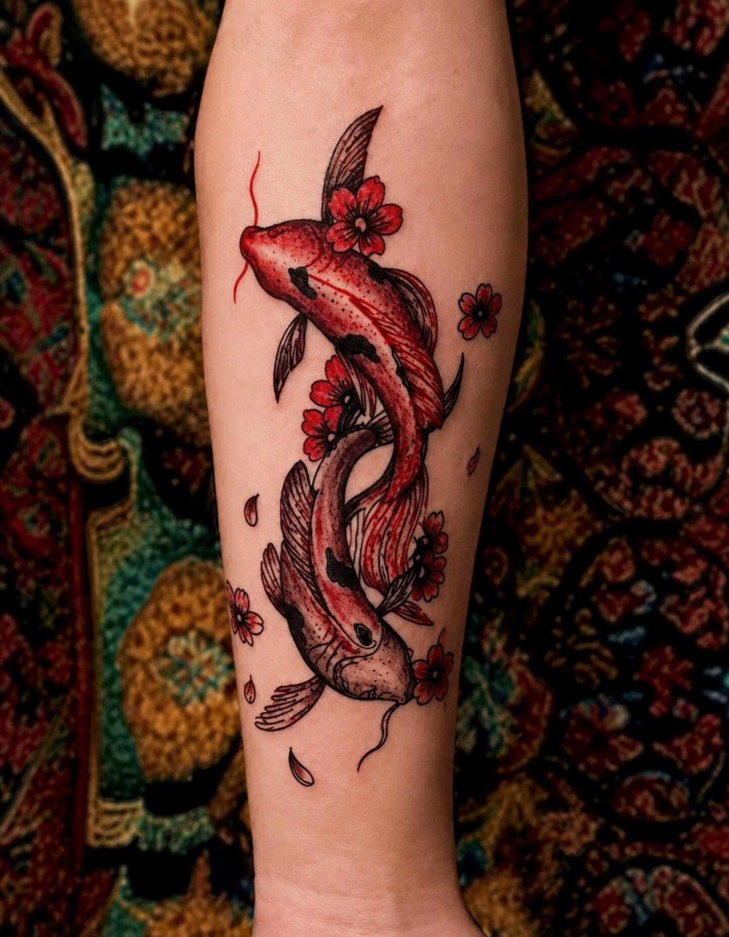 Tattoo by @turqturqd — dotwork, japanese_irezumi