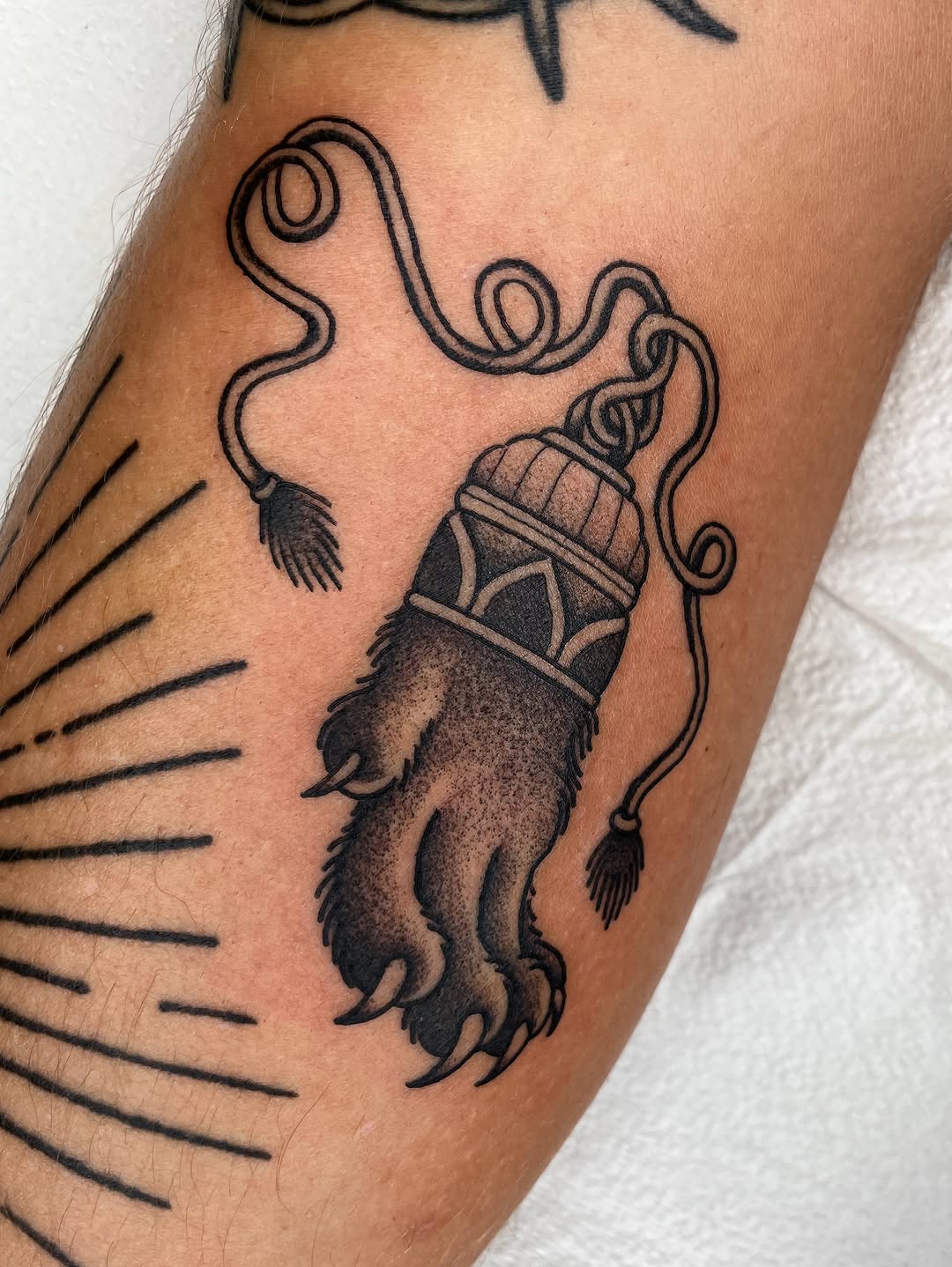 Tattoo by @emilyluxtattoos — american_traditional, black_and_grey