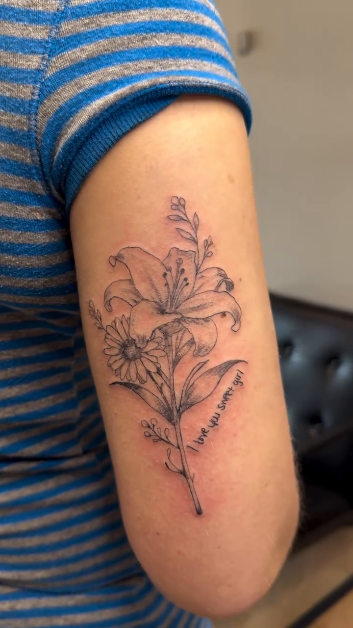 Fine line tattoo on the forearm by TolzinInk, Brookings, South Dakota