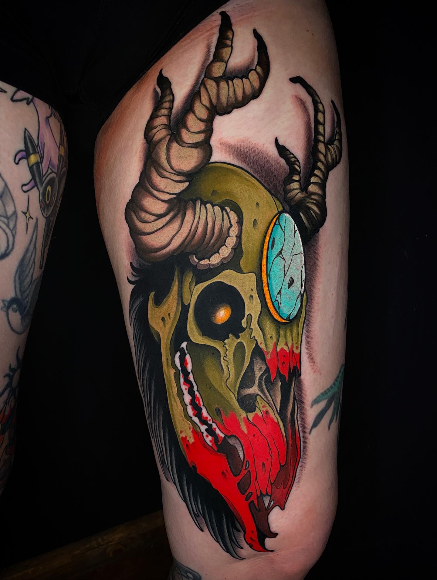 Tattoo by @devincoley — american_traditional, dark_realism