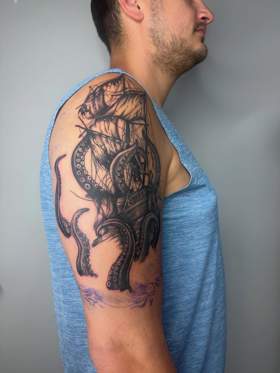 Tattoo by @inkbymercury — black_and_grey, realism