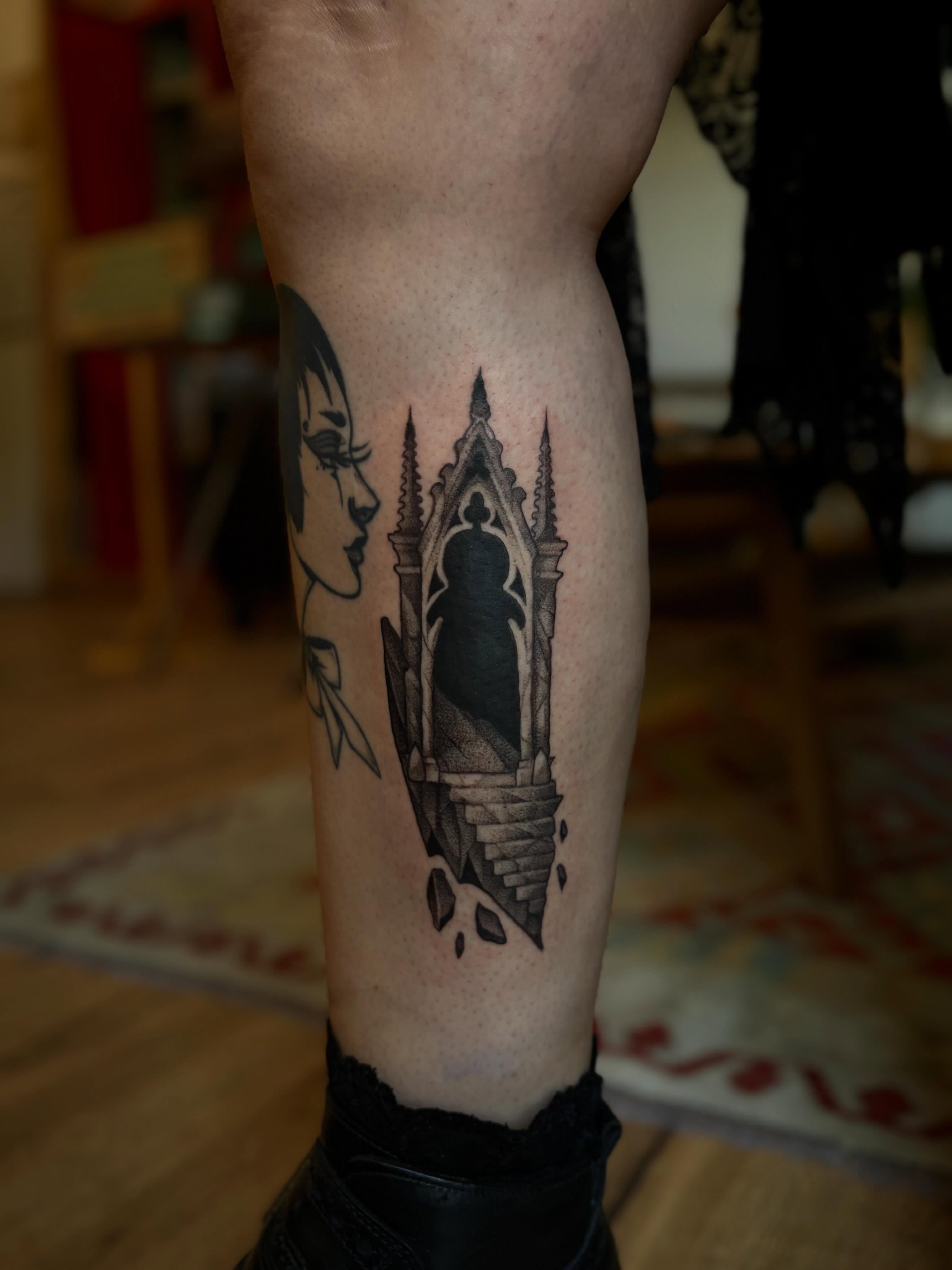 Tattoo by @seanbaldwintattoos — black_and_grey, dark_realism