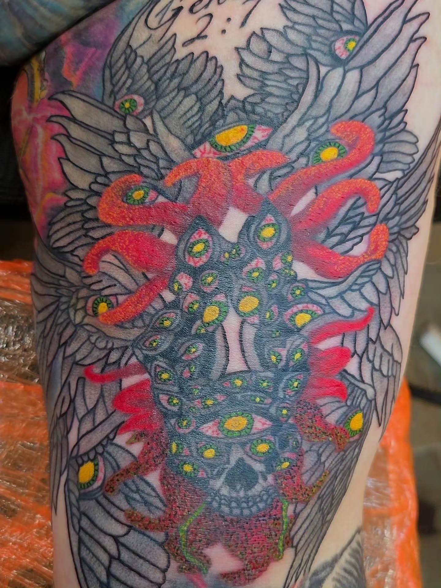 Tattoo by @creativeinsighttattoo19 — dotwork, surrealism