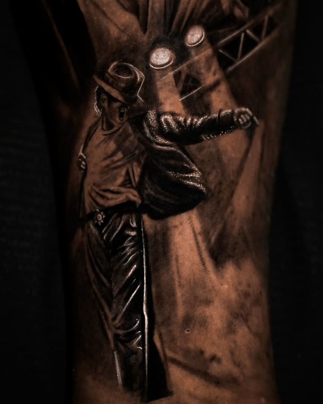 Michael Jackson performing realism tattoo on the forearm by Baxtertattoo