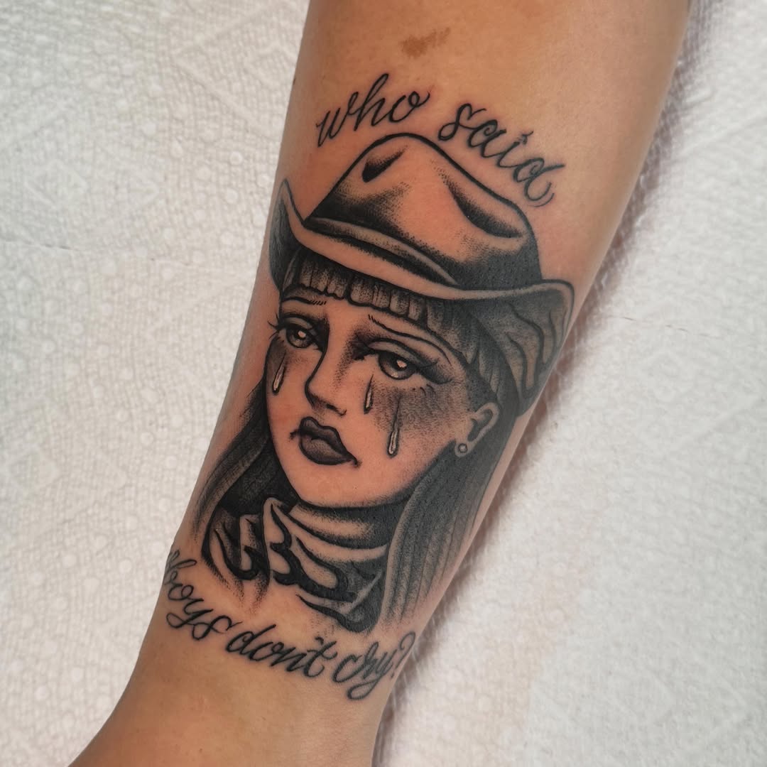 Tattoo by @painted_peach — chicano, lettering_script
