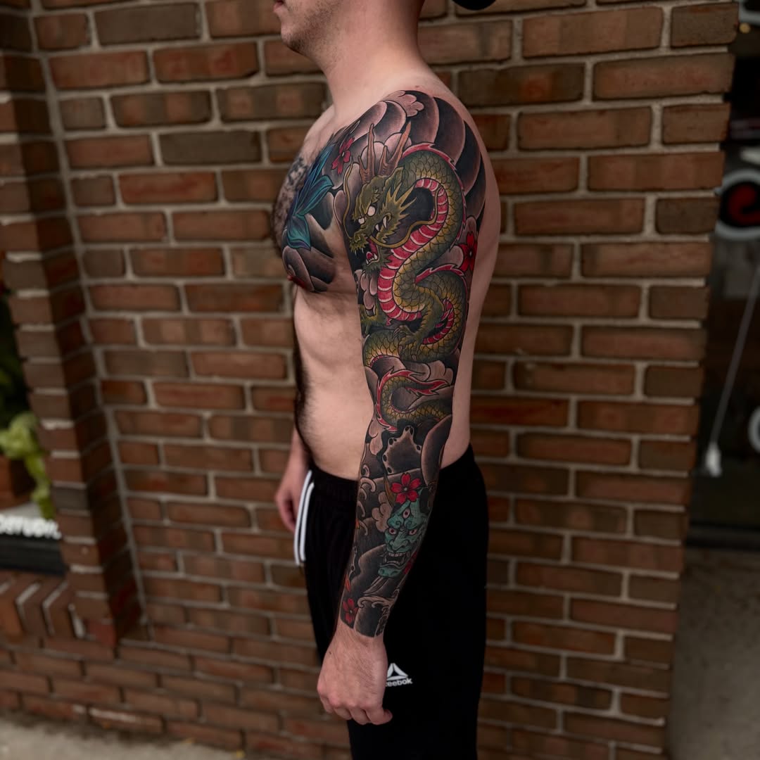 Tattoo by @ldempseytattoos — japanese_irezumi, black_and_grey
