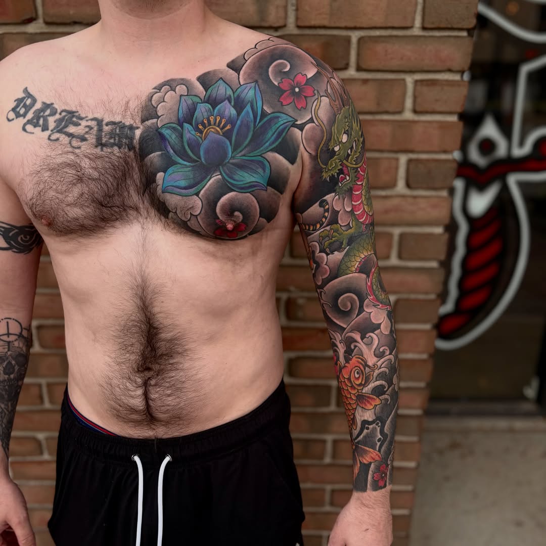 Tattoo by @ldempseytattoos — japanese_irezumi, black_and_grey