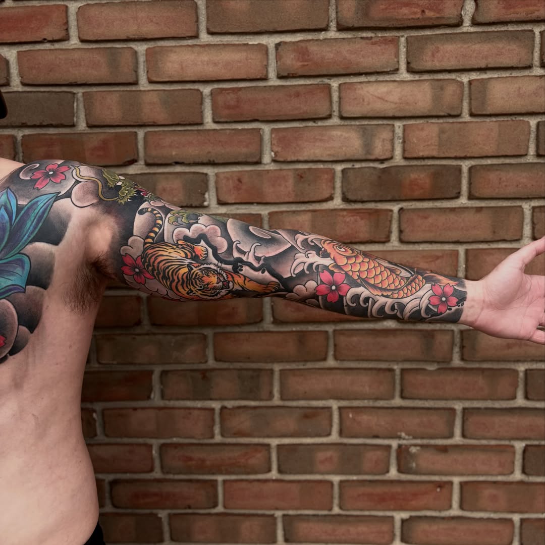 Tattoo by @ldempseytattoos — japanese_irezumi, black_and_grey