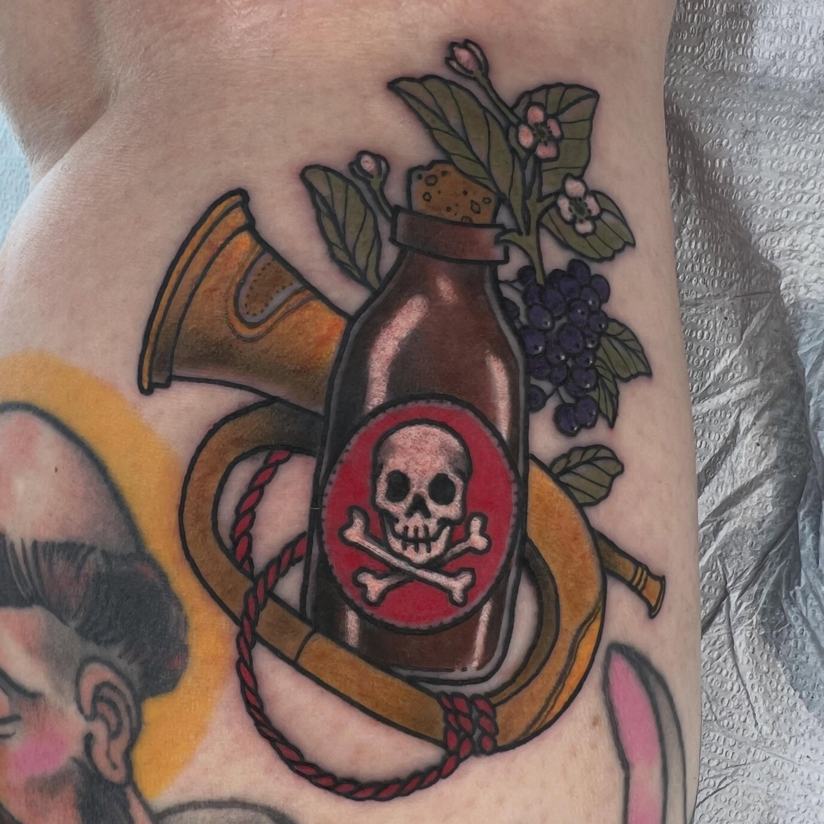 American traditional tattoo on the upper arm by Troy David Souders