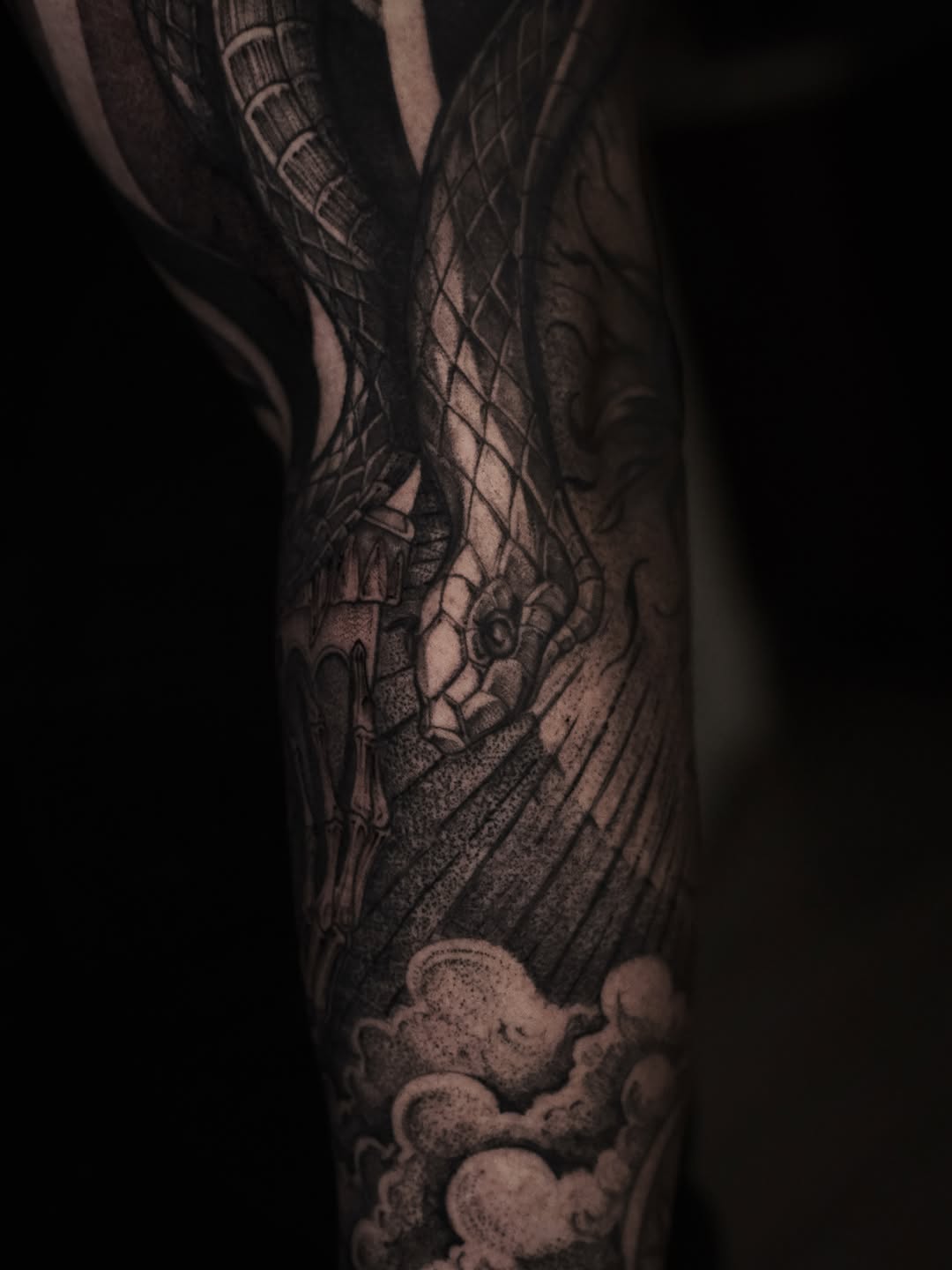 Tattoo by @tattooxklo โ black_and_grey, realism