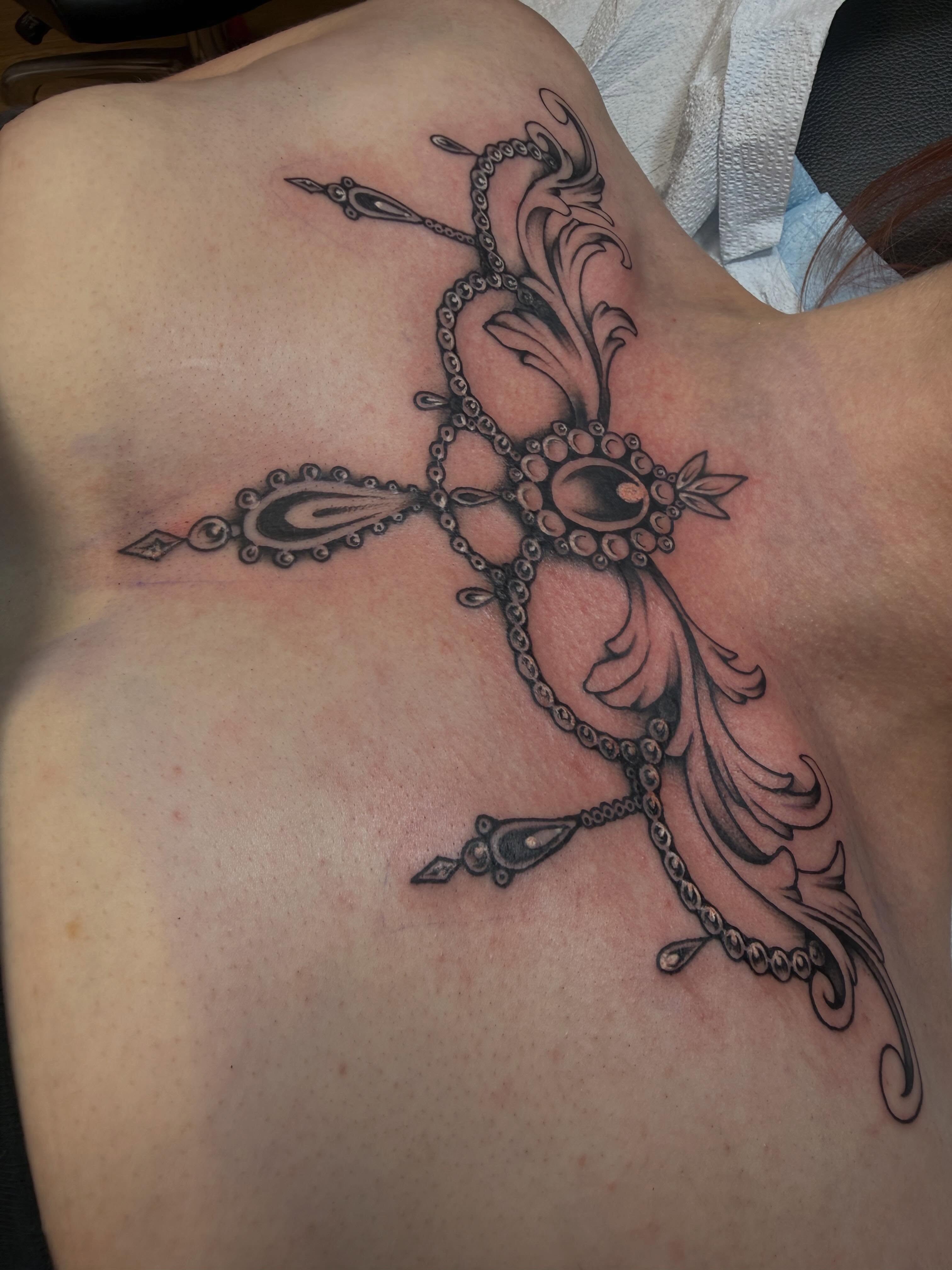 Tattoo by @mightymicktattoos — black_and_grey, ornamental