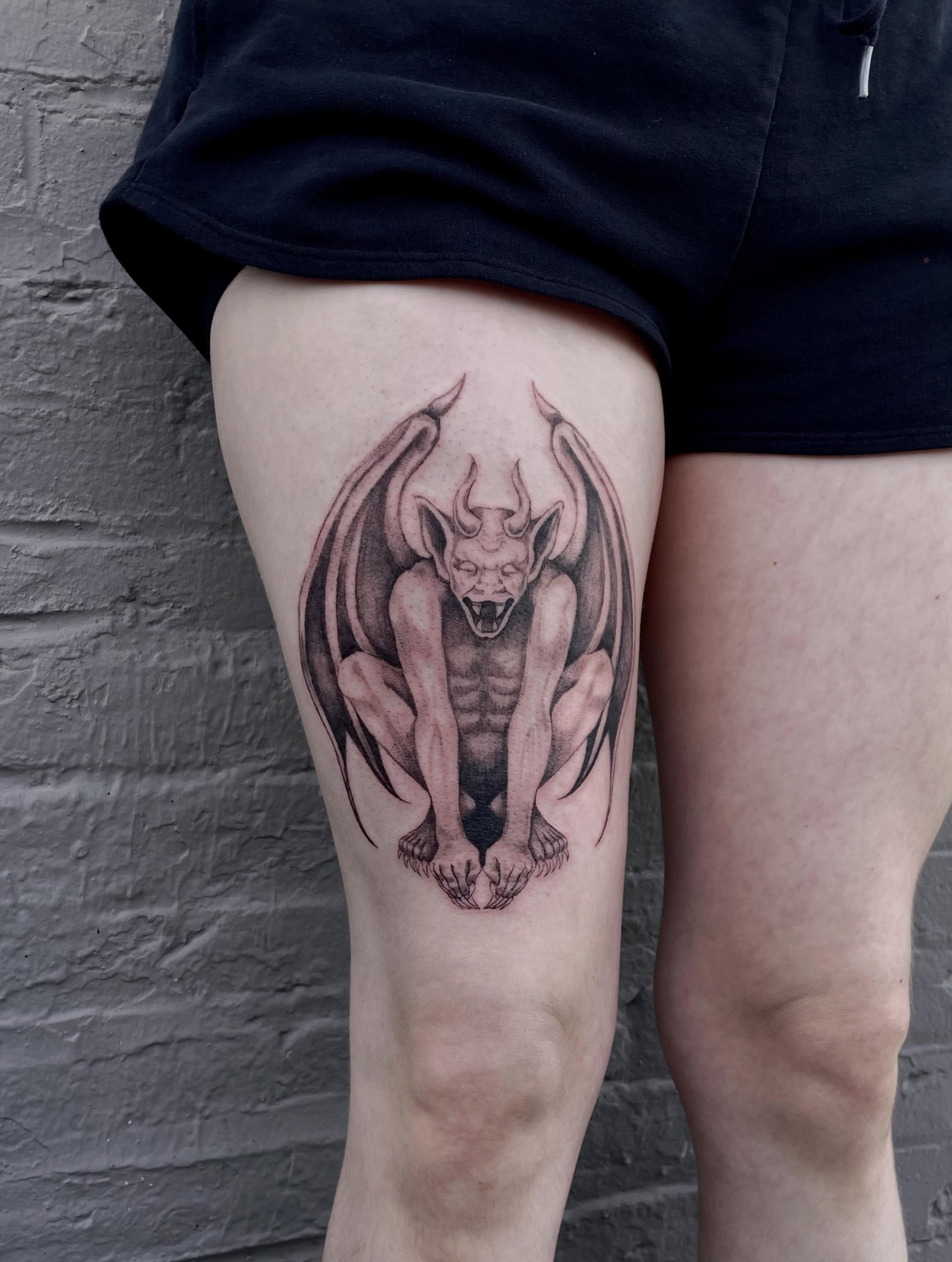 Tattoo by @sage.aries.ink — black_and_grey