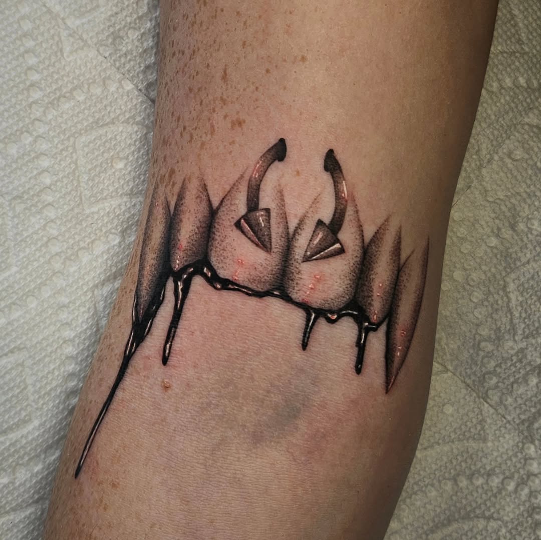 Tattoo by @courtlynblissink — black_and_grey, dark_realism