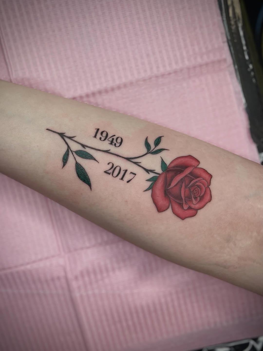 Tattoo by @lexirosetattoo โ realism, lettering_script