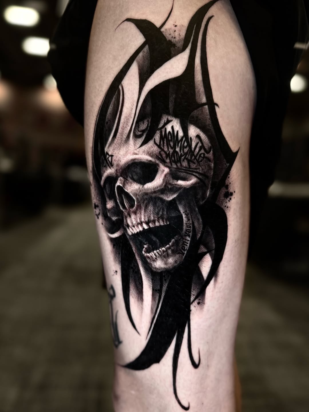 Tattoo by @wiseroner — dark_realism, blackwork