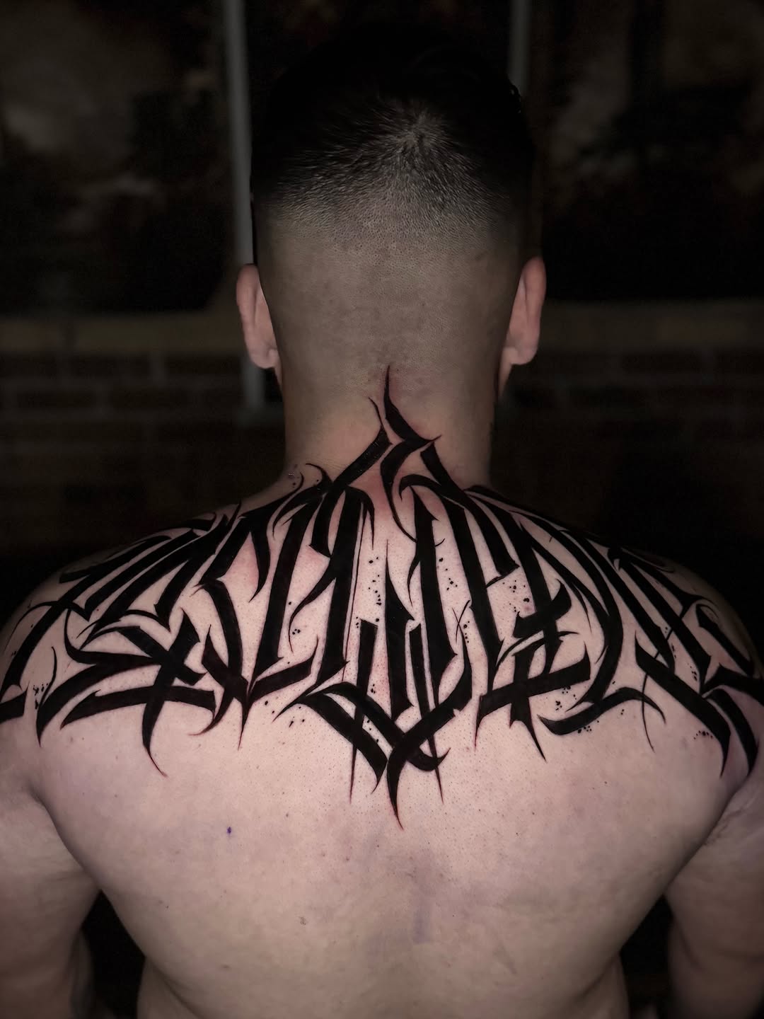 Tattoo by @wiseroner — lettering_script, blackwork