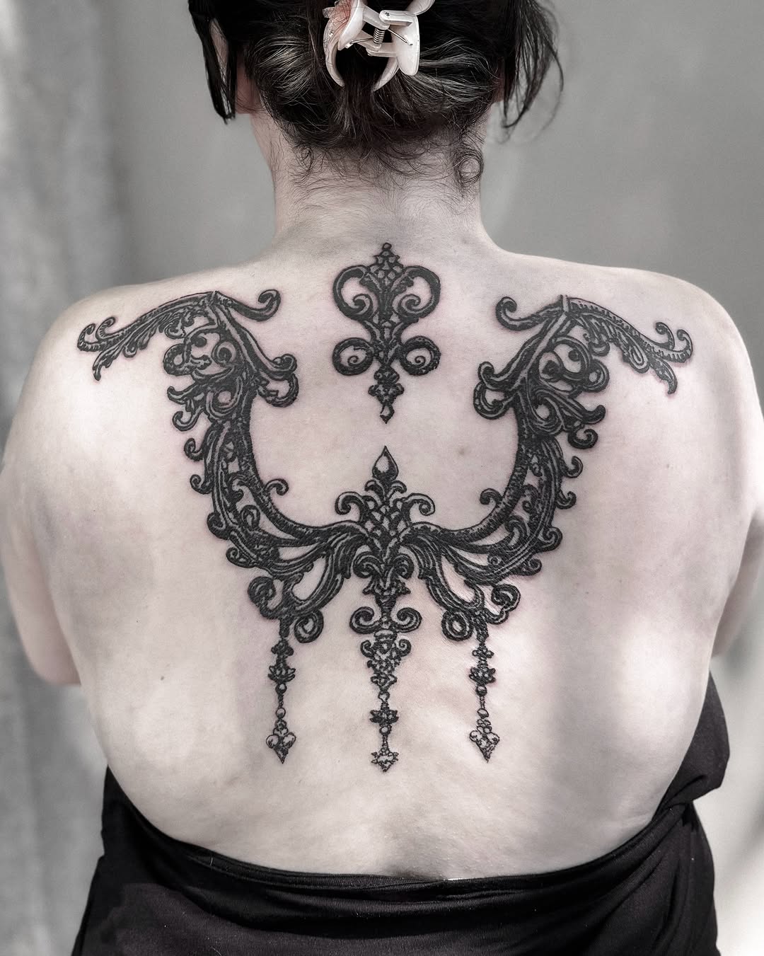 Ornamental back piece tribal tattoo on the back by ąʑཞąıą ཞąıŋ