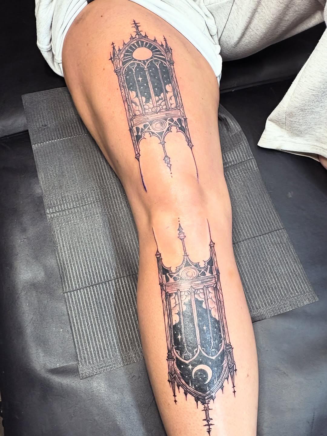 Tattoo by @curbsidetats — black_and_grey, ornamental