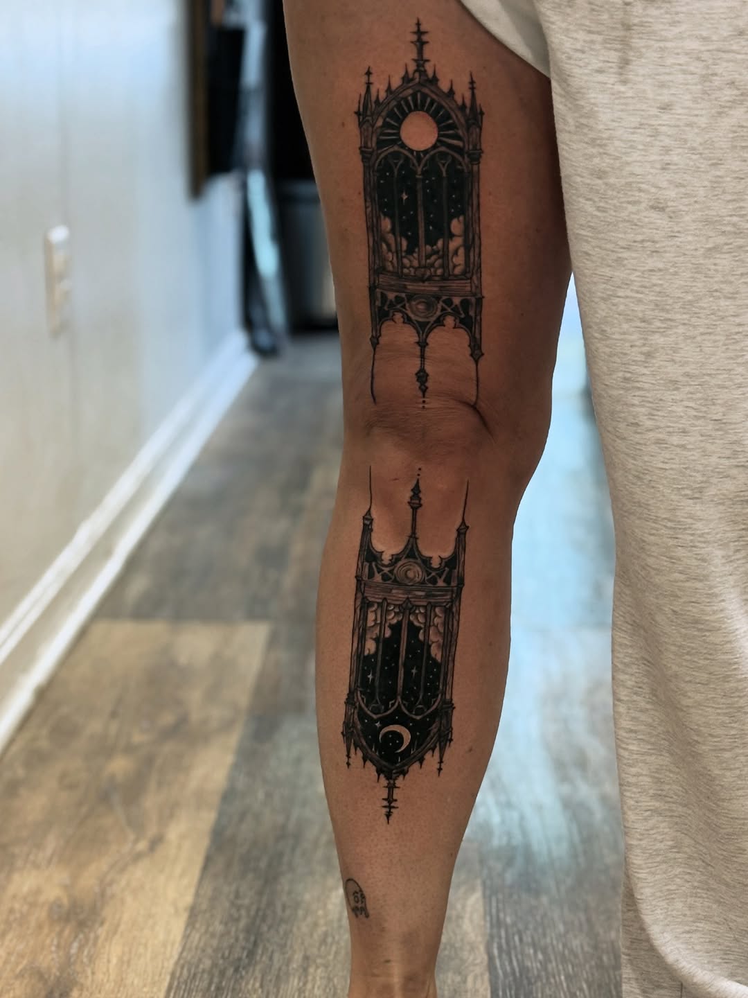 Tattoo by @curbsidetats — black_and_grey, ornamental