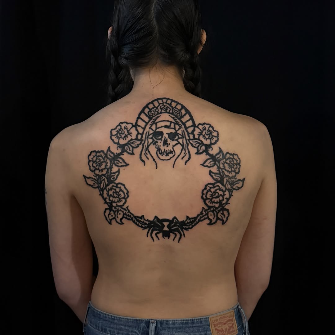 Tattoo by @hexcellenta — blackwork, illustrative