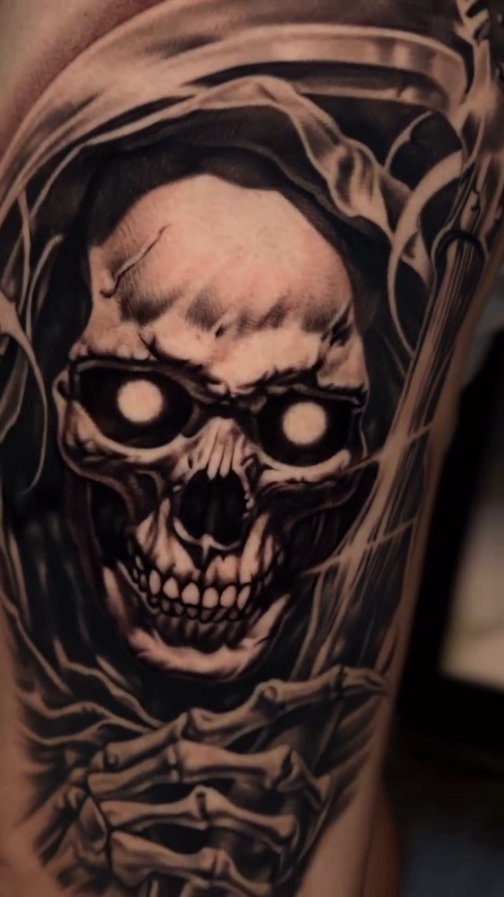 Tattoo by @zioninkz โ dark_realism, black_and_grey