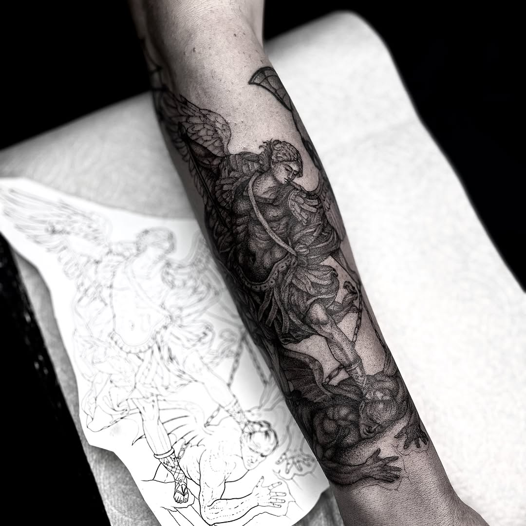 Tattoo by @jaredxhughes — realism, dotwork