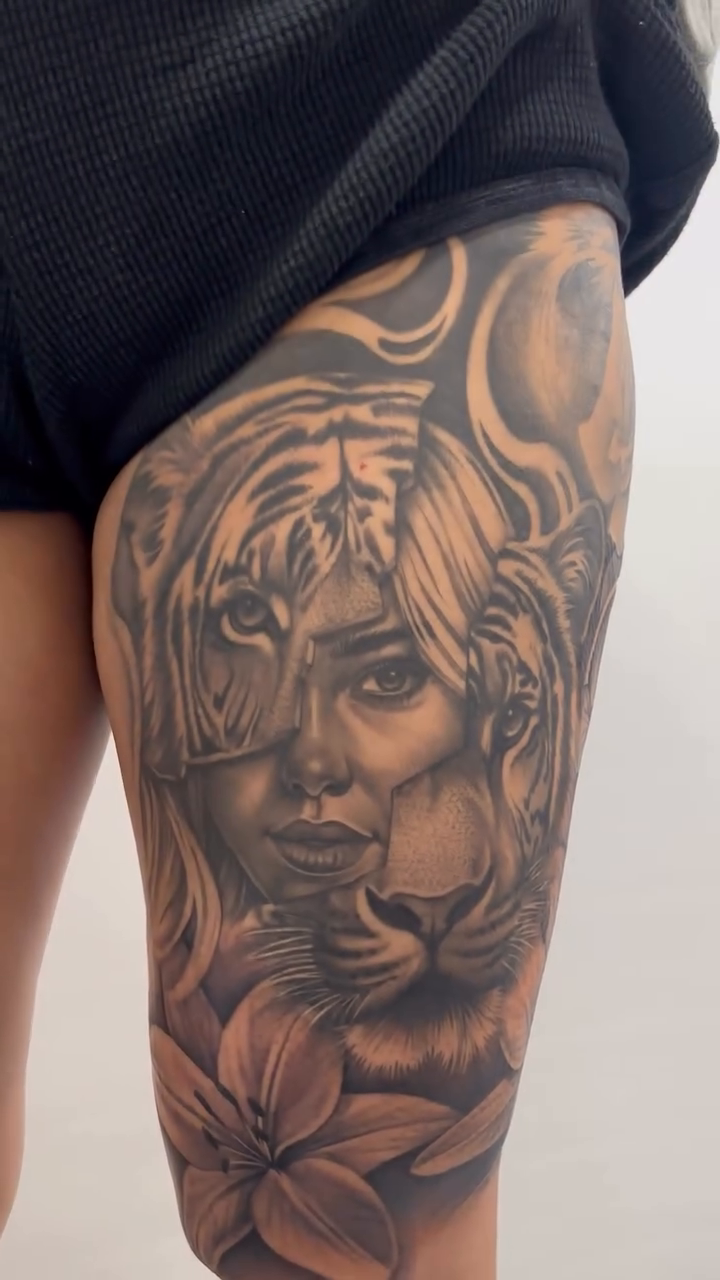 Tattoo by @winonataylortattoos — realism, black_and_grey