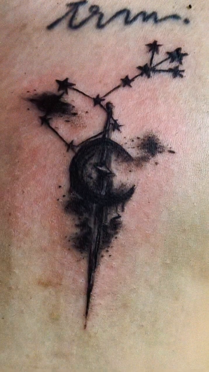 Tattoo by @inkzilla_tattoos — black_and_grey, dark_realism