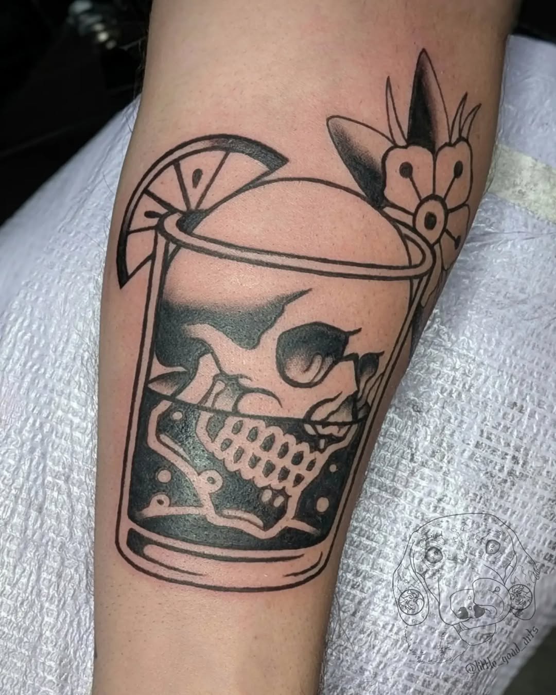 Tattoo by @little_goad_arts โ american_traditional, black_and_grey