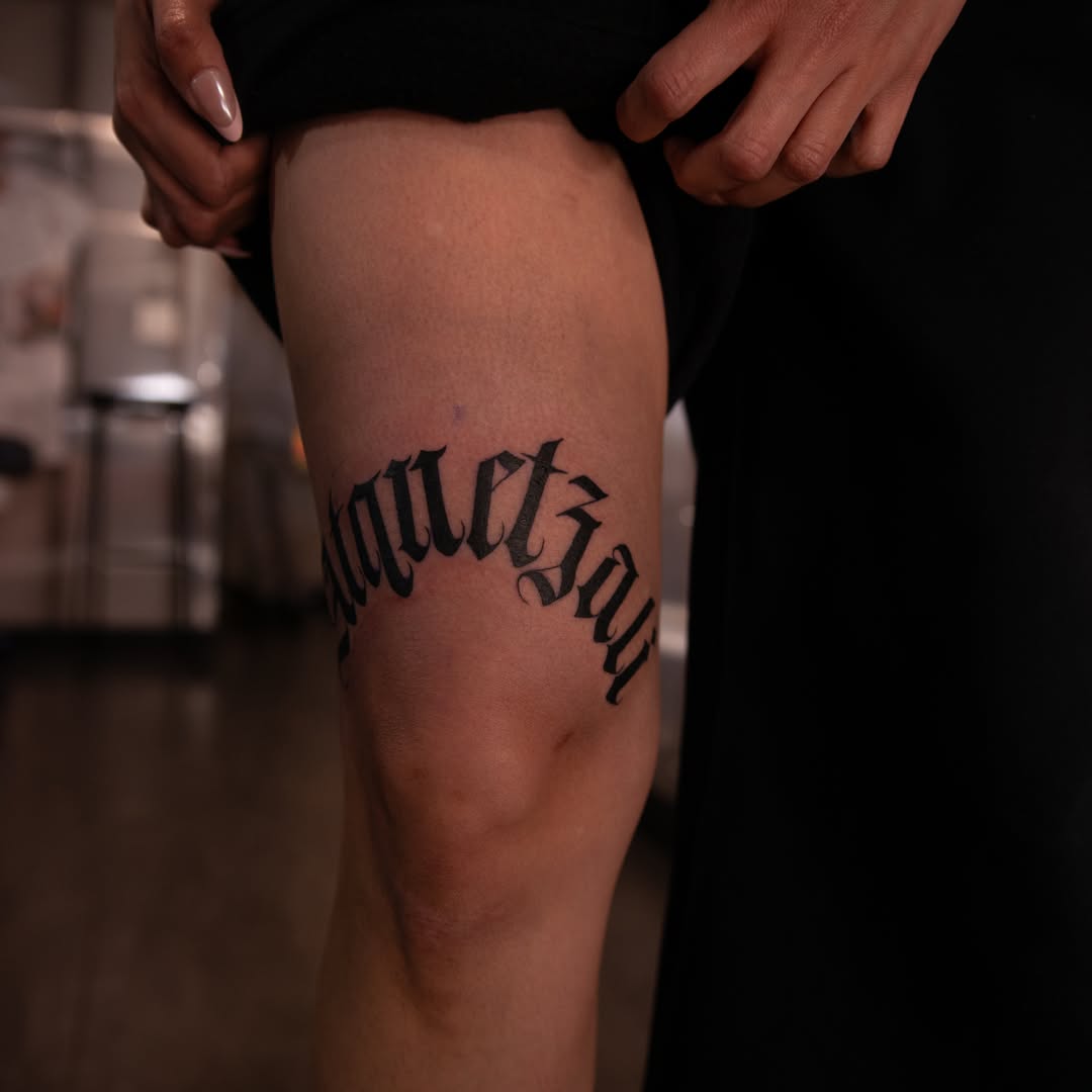 Tattoo by @trevordillonart — lettering_script