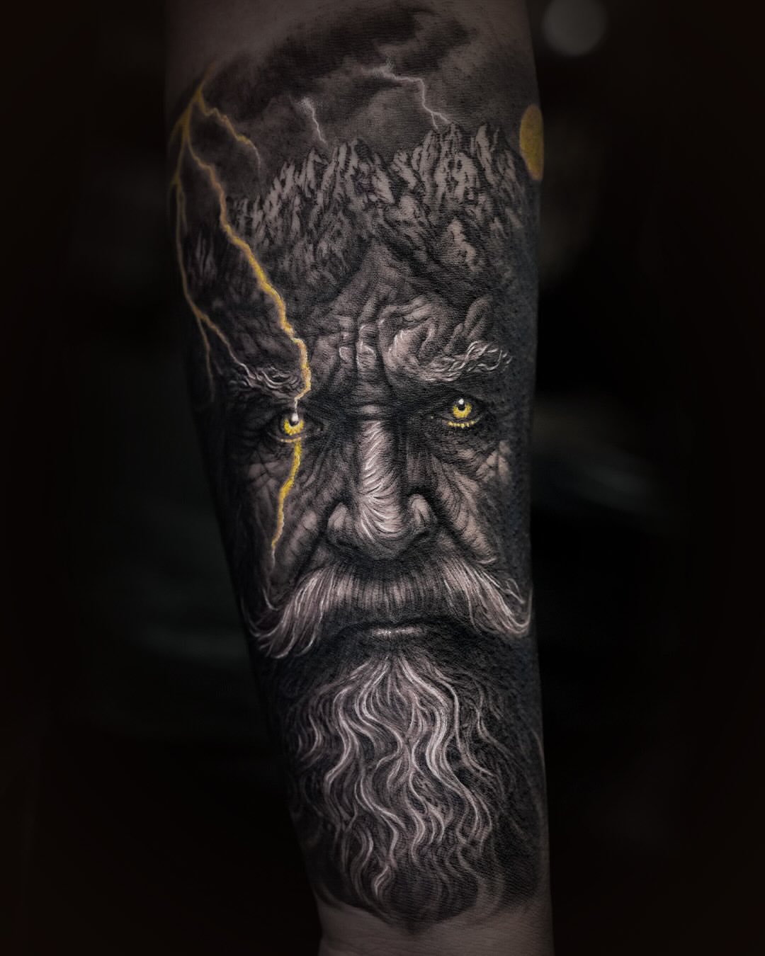 Ancient man realism tattoo on the forearm by Stefano Alcantara