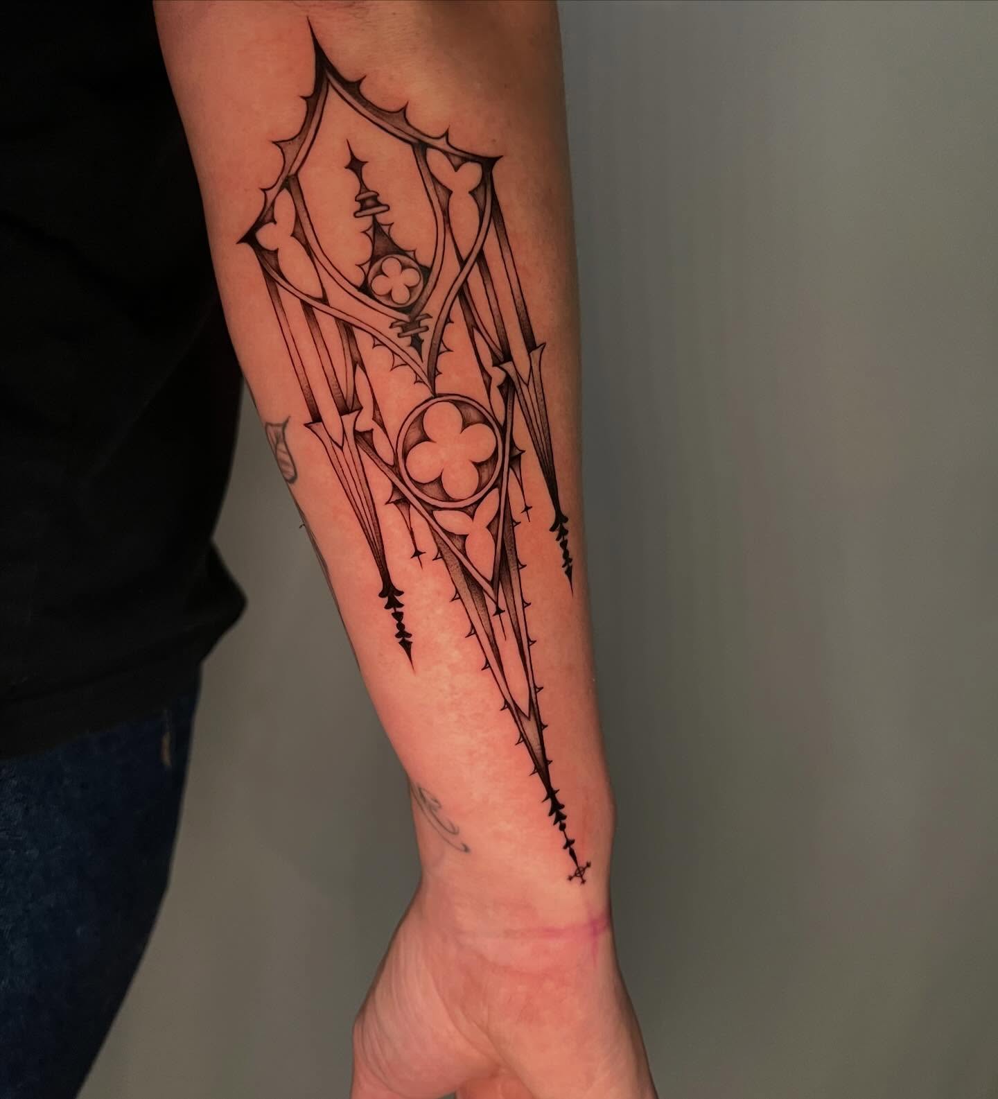 Tattoo by @gracef.tattoo — geometric, black_and_grey
