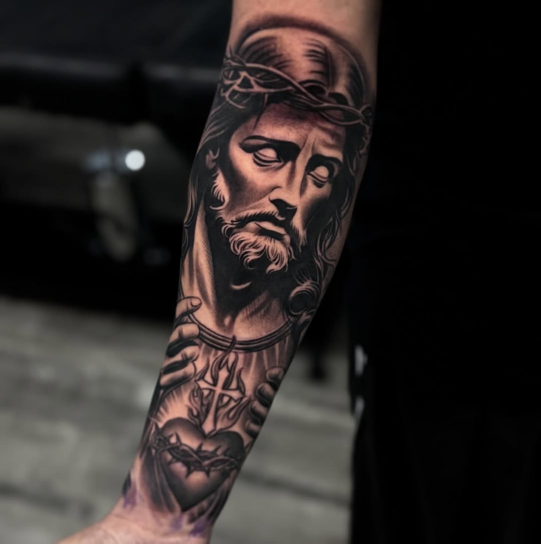 Tattoo by @angel_damiangg — realism, black_and_grey