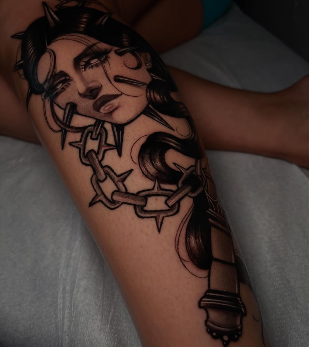 Tattoo by @taylorelizabethtattoos — black_and_grey, neo_traditional