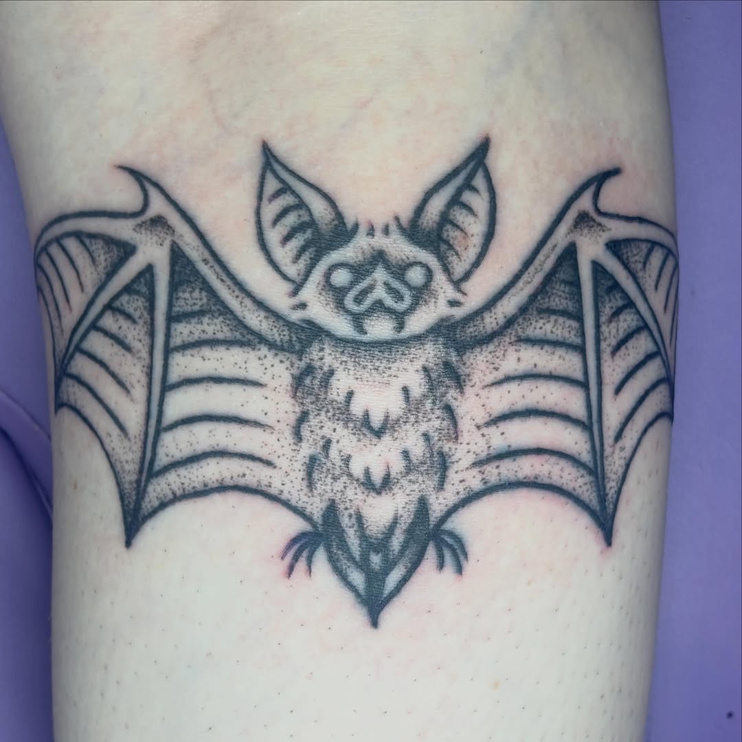 Tattoo by @linerthreat — black_and_grey, dotwork