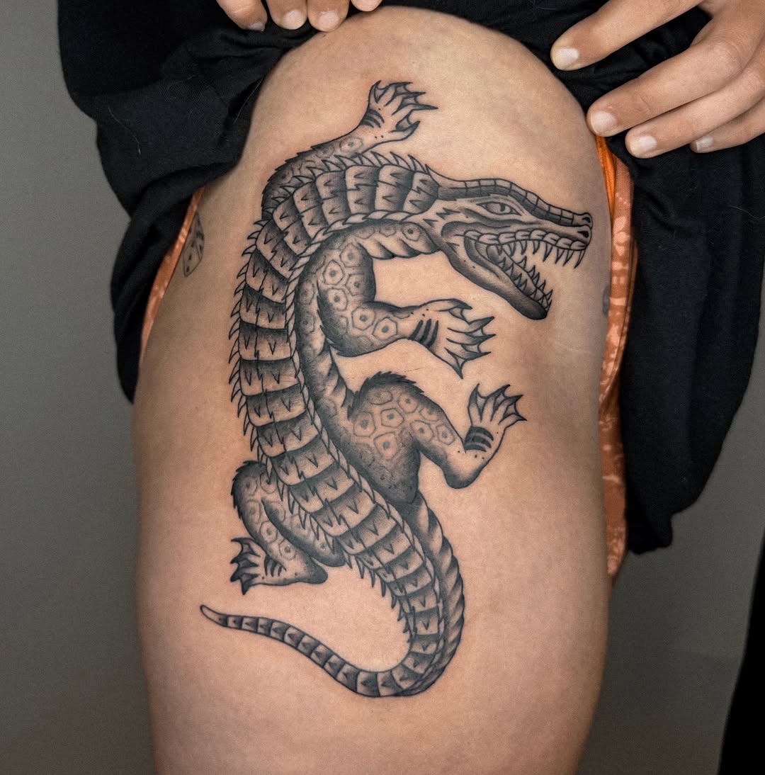 Tattoo by @baby__ugly — black_and_grey