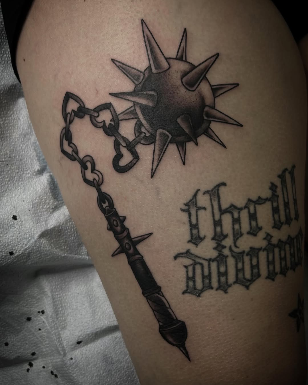 Tattoo by @samanthaxtattoo — black_and_grey, lettering_script