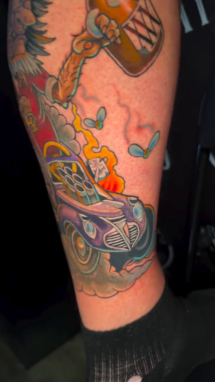 Tattoo by @snowwolftattoos — neo_traditional, trash_polka