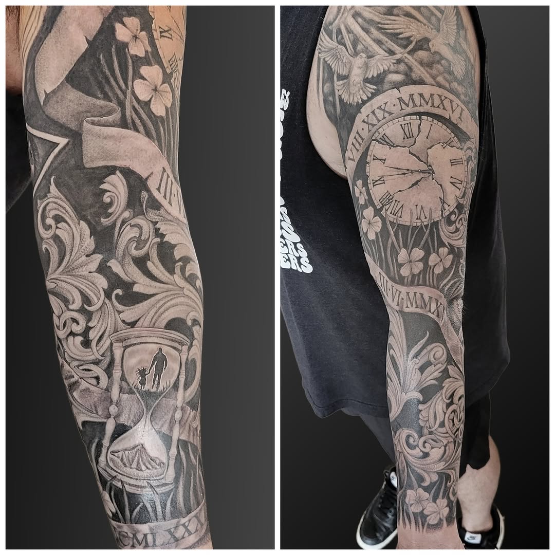 Tattoo by @arickreesetattoos — black_and_grey, realism