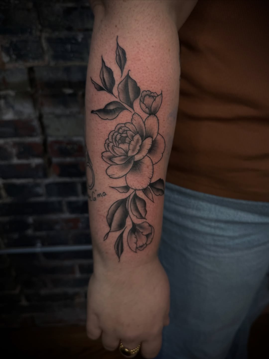 Tattoo by @tattoos.stephanie — black_and_grey, fine_line